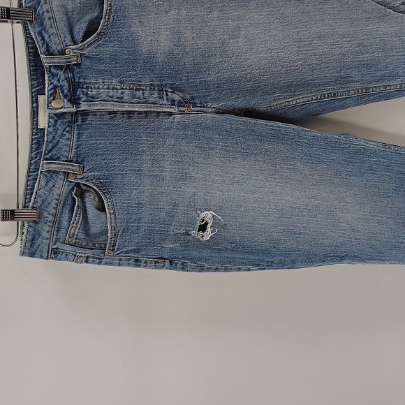 H&M Conscious Denim Jeans size 10 Distressed Blue Stretch Raw Hem - Picture 2 of 8